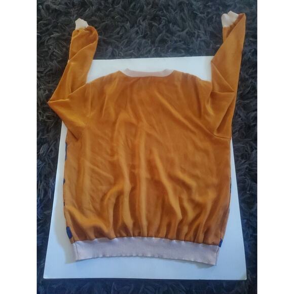 Phillip Lim w/Target XL Rust Blue Animal Print Long Sleeve Art To Wear Top - Picture 6 of 8